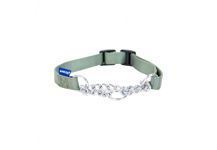 Obedia Nylon and Chain Collar 35-45cm Size 2-4
