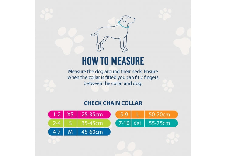 Obedia Nylon and Chain Collar 35-45cm Size 2-4