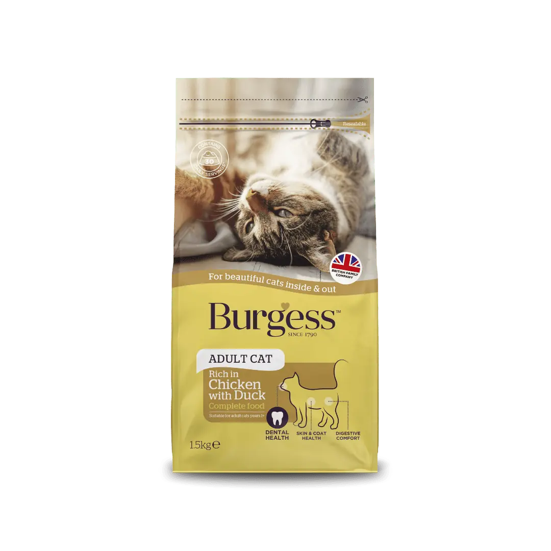 Burgess Adult Cat Food Rich in Chicken with Duck 1.5kg