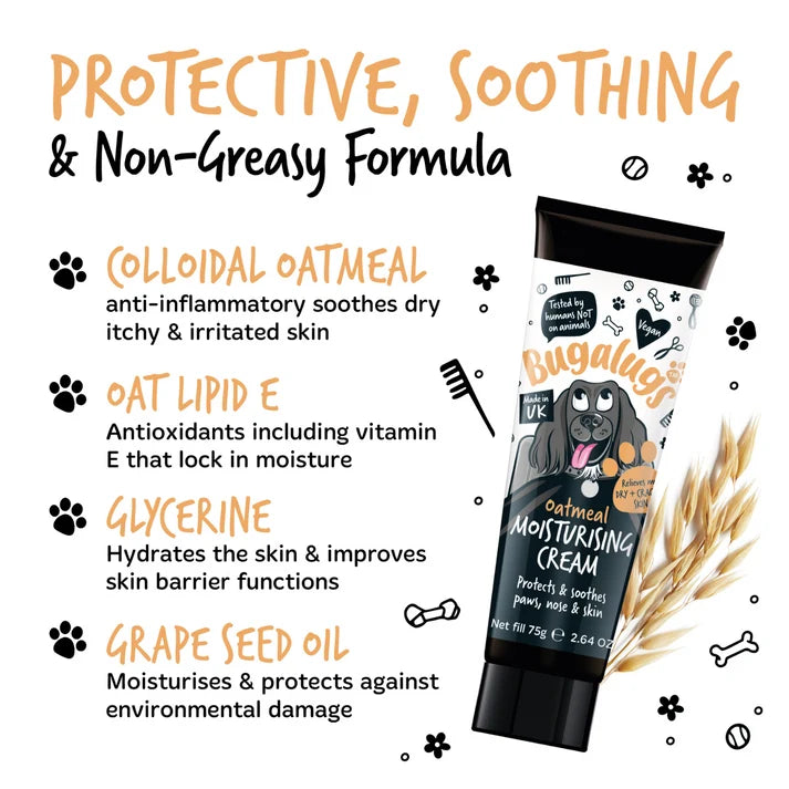 Bugalugs Oatmeal Moisturising Cream for Dogs 75g