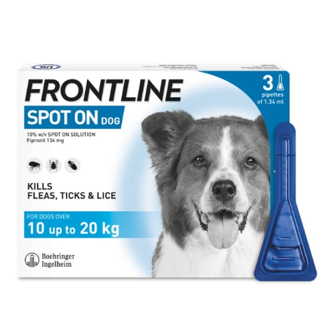 Frontline Spot on for Dogs 10-20kg 3 Pipettes